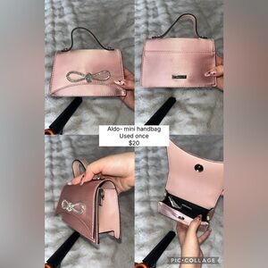 Aldo Blush Pink Mini Bag with Bow Accent